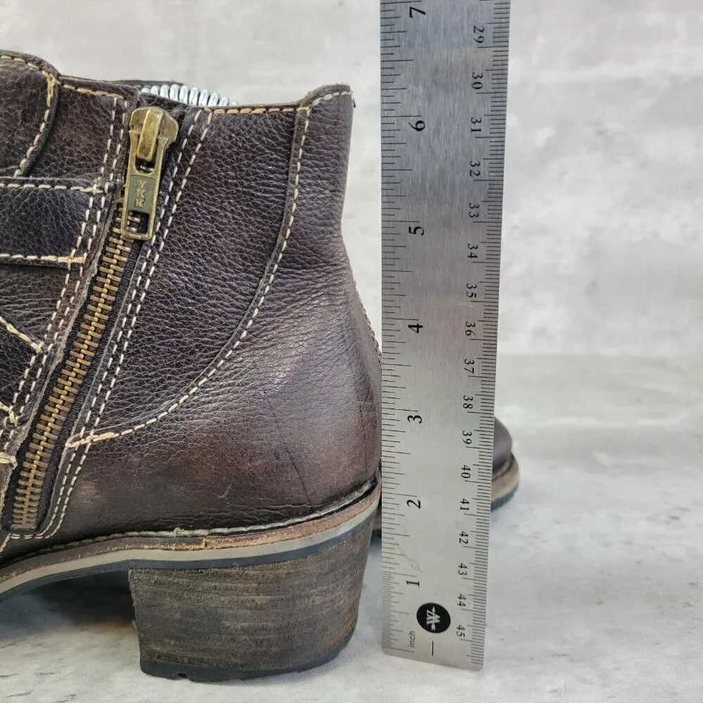 LL Bean Bootie Womens 6.5 Brown Double Buckle‎